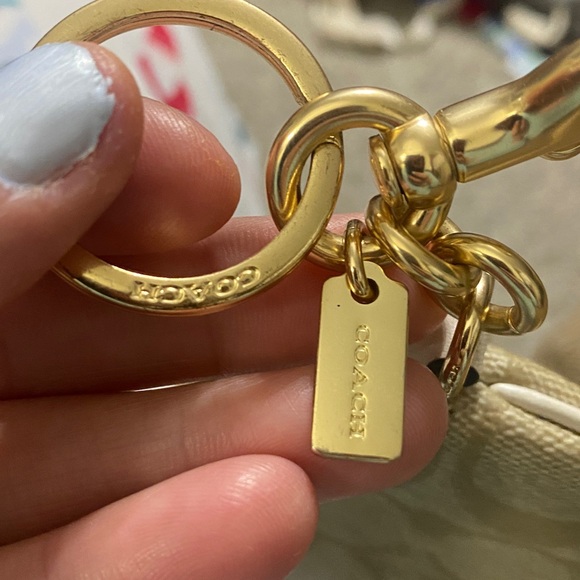 Coach Cream Coin Pouch with Gold Accents - Picture 2 of 3